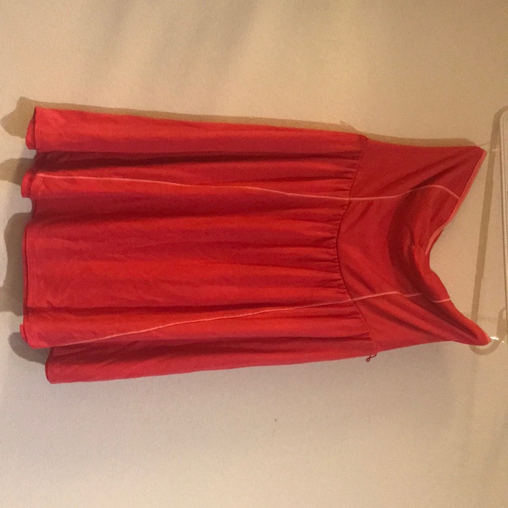 Peach orange strapless dress